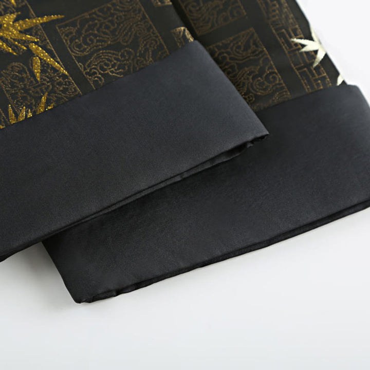 Buddha Stones Golden Bamboo Jacquard Frog-Button Langarm Herrenjacke mit Taschen - image 10