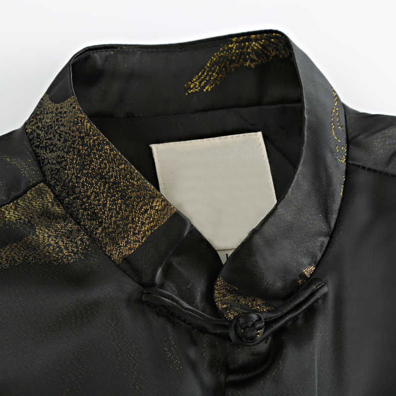 Buddha Stones Cloud-Dyed Golden Mountain Crane Frog-Button Langarm-Herrenjacke mit Taschen - image 4