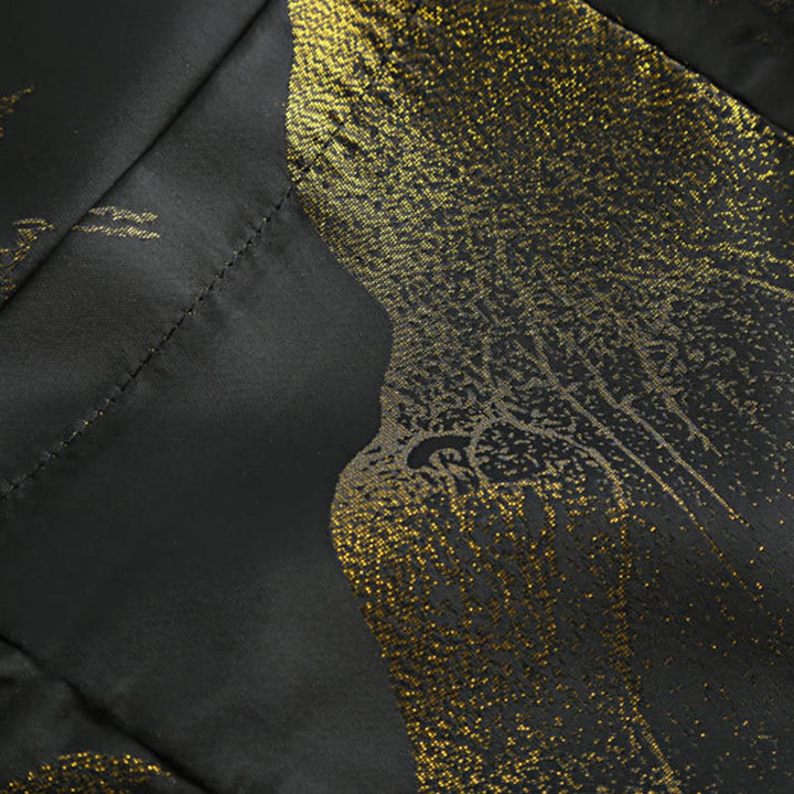 Buddha Stones Cloud-Dyed Golden Mountain Crane Frog-Button Langarm-Herrenjacke mit Taschen - image 10