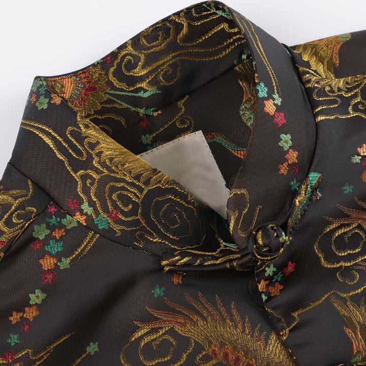 Buddha Stones Bunte Phoenix Auspicious Wolken Frosch-Knopf Langarm Herrenjacke mit Taschen - image 5