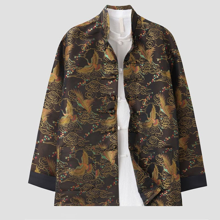 Buddha Stones Bunte Phoenix Auspicious Wolken Frosch-Knopf Langarm Herrenjacke mit Taschen - image 2