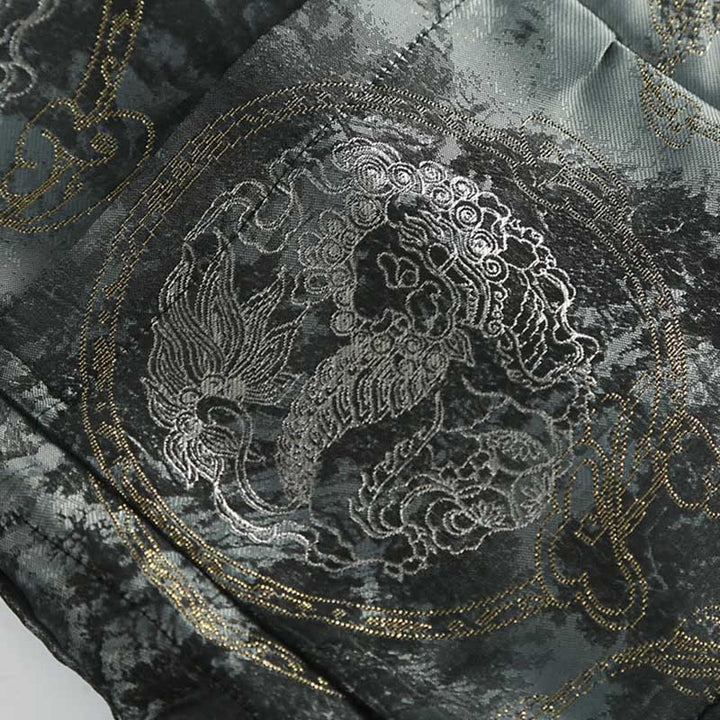 Buddha Stones Kirin Mountains Frog-Button Langarm Herrenjacke mit Taschen - image 9