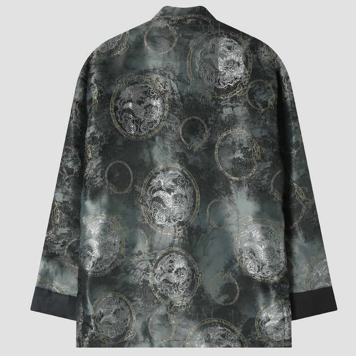 Buddha Stones Kirin Mountains Frog-Button Langarm Herrenjacke mit Taschen - image 1