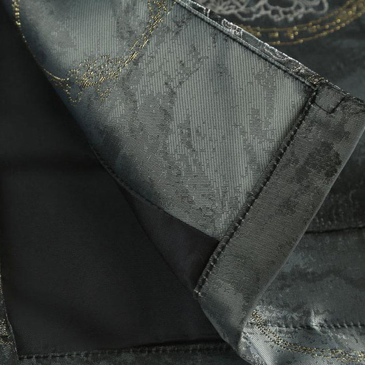 Buddha Stones Kirin Mountains Frog-Button Langarm Herrenjacke mit Taschen - image 8