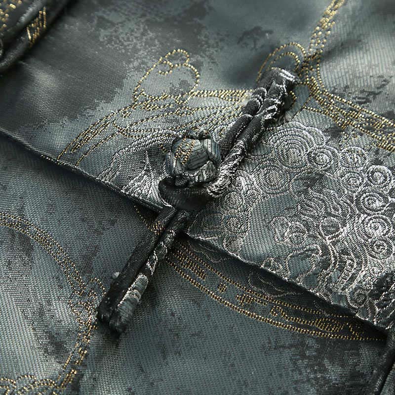 Buddha Stones Kirin Mountains Frog-Button Langarm Herrenjacke mit Taschen - image 6