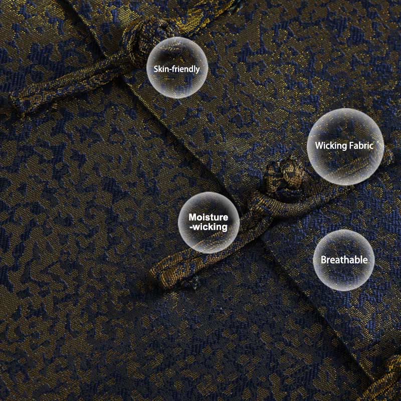 Buddha Stones Golden Desert Blue Flowers Froschknopf Langarm Herrenjacke mit Taschen - image 6