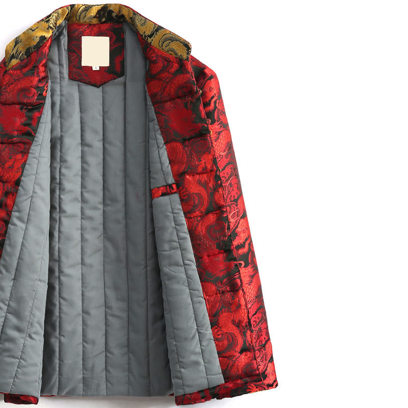 Buddha Stones Winter Dragon Jacquard Warme Froschknopf Langarm Herrenjacke mit Taschen - image 17