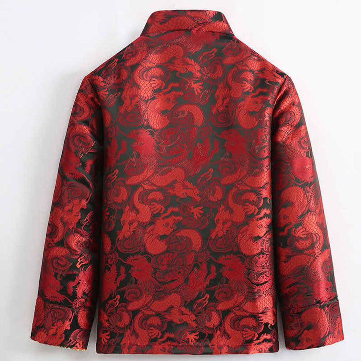 Buddha Stones Winter Dragon Jacquard Warme Froschknopf Langarm Herrenjacke mit Taschen - image 15