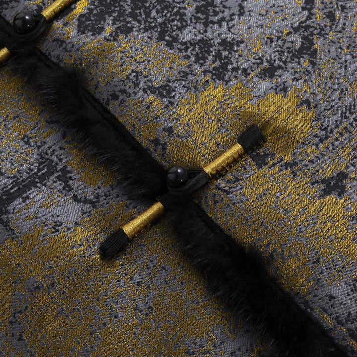 Buddha Stones Antike Gebäude Bäume Frosch-Knopf Langarm Herrenjacke mit Taschen - image 8