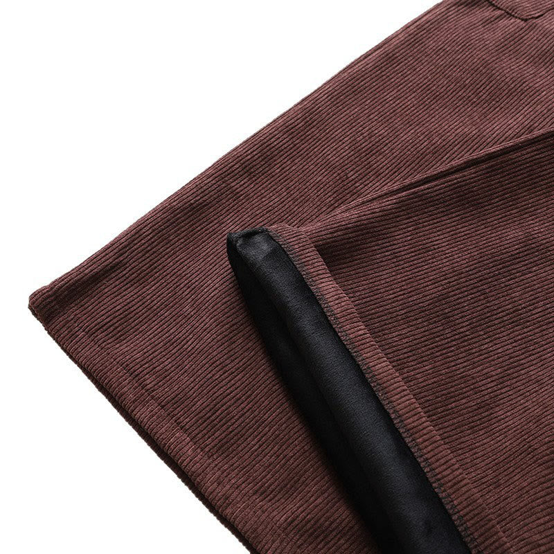 Buddha Stones Damenhose aus Cord-Baumwolle mit Fleecefutter und hoher Taille und weitem Bein und Taschen - image 9