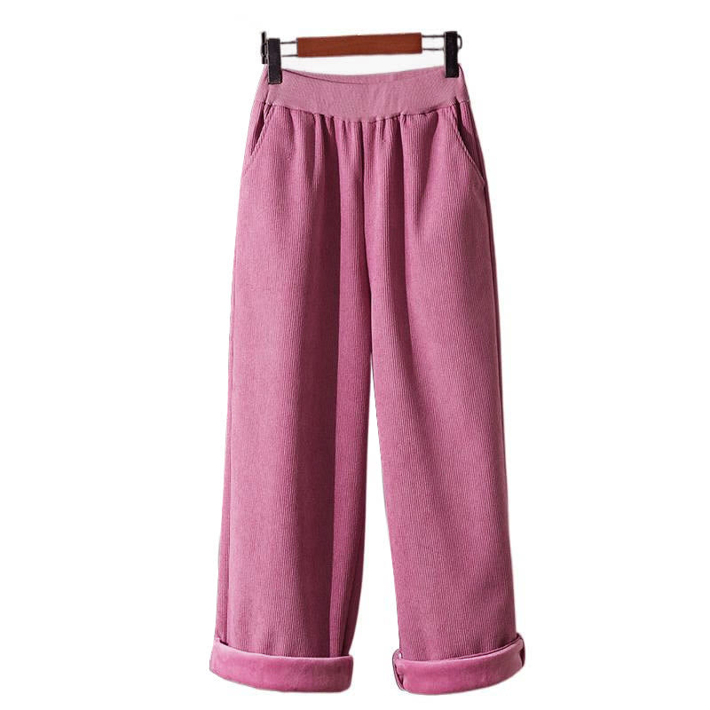 Buddha Stones Winterhose für Damen, weites Bein, Cord-Baumwolle, Thermo-Fleece-Futter, mit Taschen - image 8