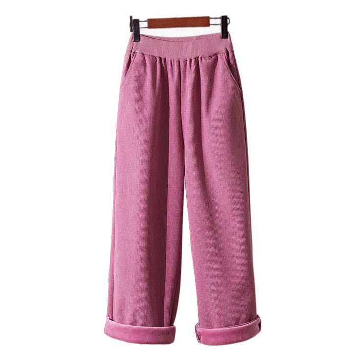 Buddha Stones Winterhose für Damen, weites Bein, Cord-Baumwolle, Thermo-Fleece-Futter, mit Taschen - image 8