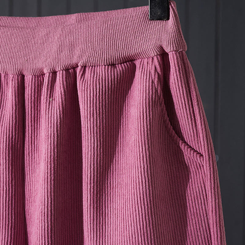 Buddha Stones Winterhose für Damen, weites Bein, Cord-Baumwolle, Thermo-Fleece-Futter, mit Taschen - image 4