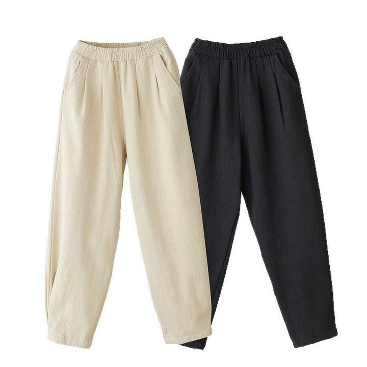 Buddha Stones Winter Damen-Knöchelhose aus Baumwolle mit Thermo-Fleece-Futter und Taschen - image 12