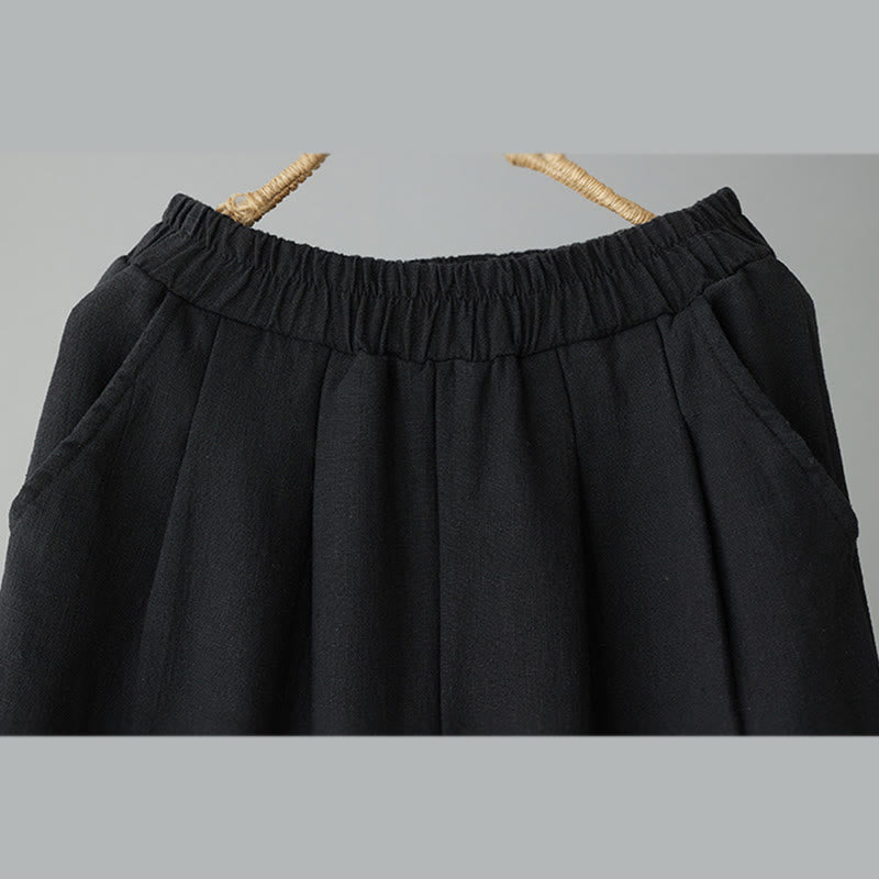 Buddha Stones Winter Damen-Knöchelhose aus Baumwolle mit Thermo-Fleece-Futter und Taschen - image 8