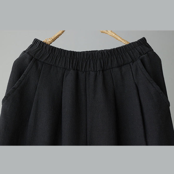 Buddha Stones Winter Damen-Knöchelhose aus Baumwolle mit Thermo-Fleece-Futter und Taschen - image 8