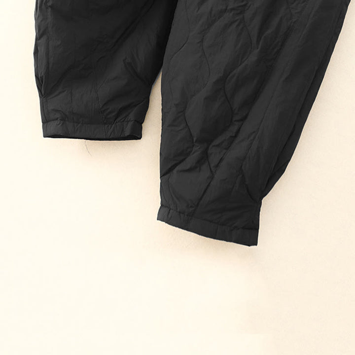 Buddha Stones Winter Einfarbige Damen-Thermohose aus Baumwolle mit Taschen - image 9