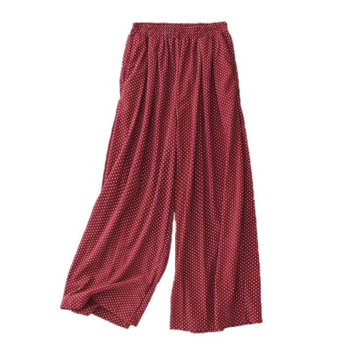 Buddha Stones Fall Dots Muster High Waist Design Damenhose mit weitem Bein und Taschen - image 13