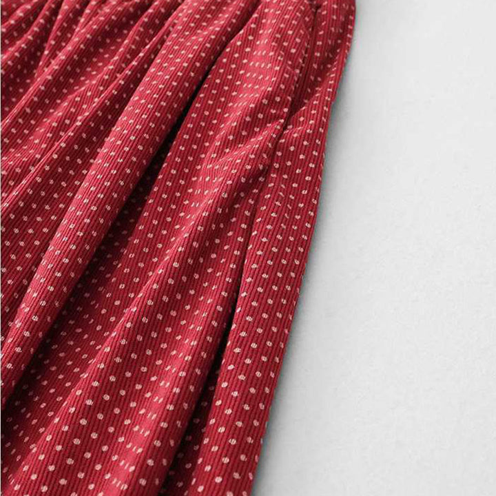 Buddha Stones Fall Dots Muster High Waist Design Damenhose mit weitem Bein und Taschen - image 8
