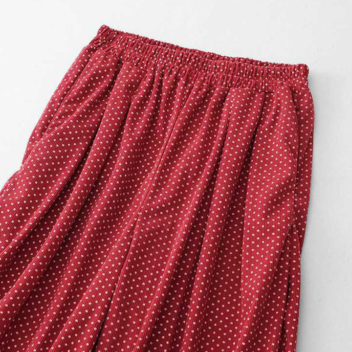 Buddha Stones Fall Dots Muster High Waist Design Damenhose mit weitem Bein und Taschen - image 5