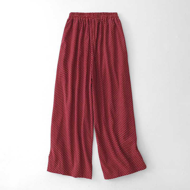 Buddha Stones Fall Dots Muster High Waist Design Damenhose mit weitem Bein und Taschen - image 1