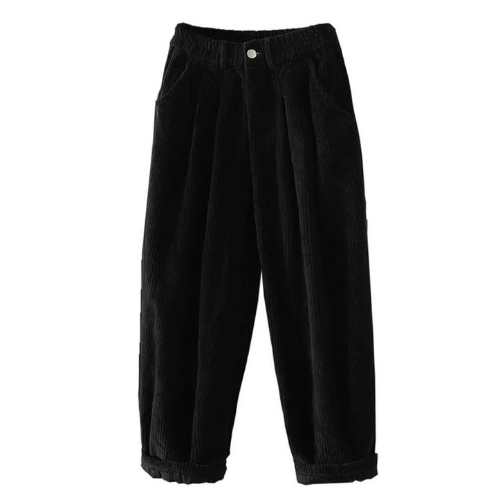 Buddha Stones Damen Winter Haremshose aus Cord-Baumwolle mit hoher Taille und Fleecefutter und Taschen - image 17