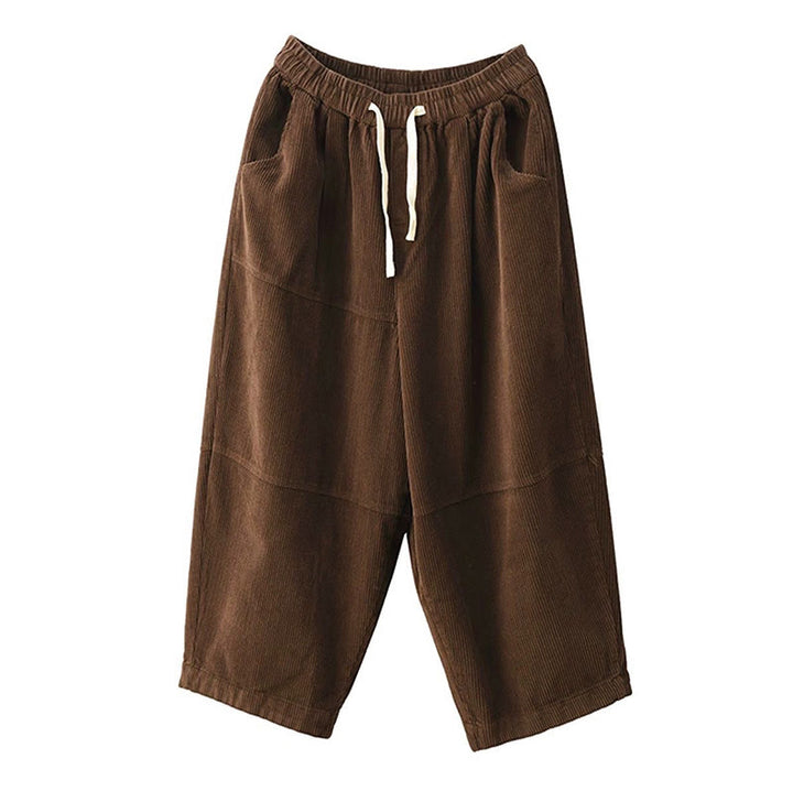 Buddha Stones Damenhose aus Baumwollcord mit Kordelzug und Thermofleecefutter und Taschen - image 1