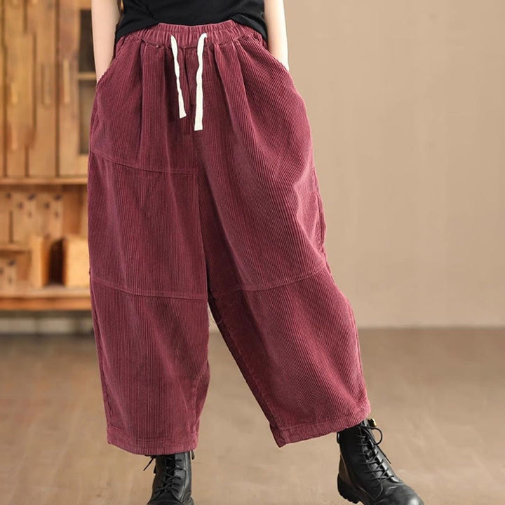 Buddha Stones Damenhose aus Baumwollcord mit Kordelzug und Thermofleecefutter und Taschen - IndianRed - US14, UK/AU18,EU46 (4XL) - image 5
