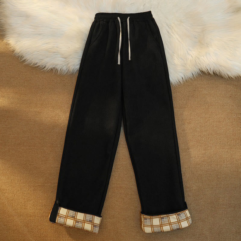 Buddha Stones Damen Patchwork-Hose aus Baumwollcord mit Fleecefutter und weitem Bein und Taschen - image 3
