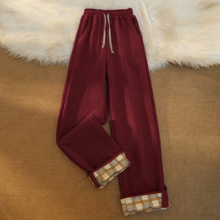Buddha Stones Damen Patchwork-Hose aus Baumwollcord mit Fleecefutter und weitem Bein und Taschen - Dunkelrot - US18, UK/AU22,EU50 (6XL) - image 25