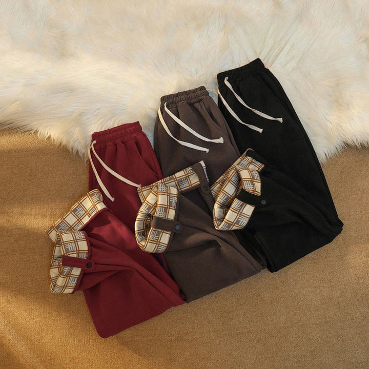 Buddha Stones Damen Patchwork-Hose aus Baumwollcord mit Fleecefutter und weitem Bein und Taschen - image 39