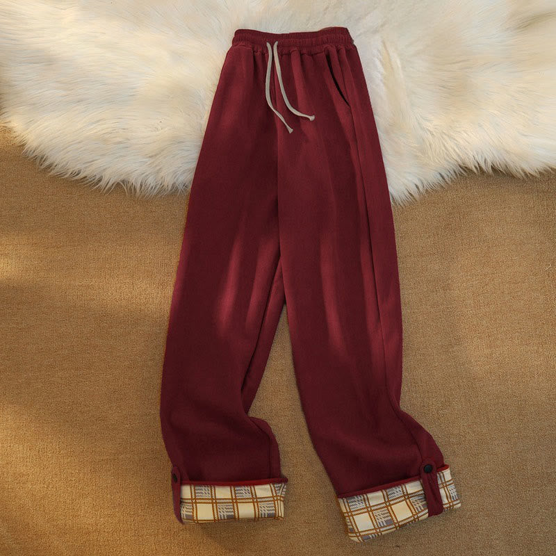 Buddha Stones Damen Patchwork-Hose aus Baumwollcord mit Fleecefutter und weitem Bein und Taschen - image 26