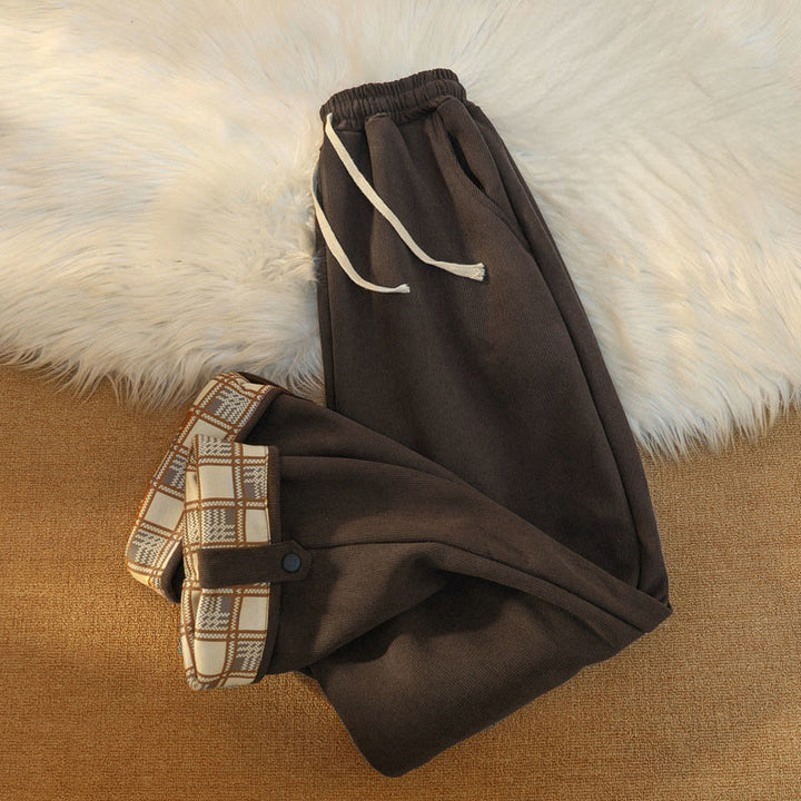 Buddha Stones Damen Patchwork-Hose aus Baumwollcord mit Fleecefutter und weitem Bein und Taschen - image 9