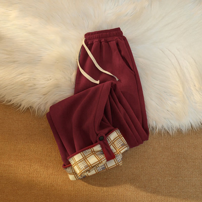 Buddha Stones Damen Patchwork-Hose aus Baumwollcord mit Fleecefutter und weitem Bein und Taschen - image 29
