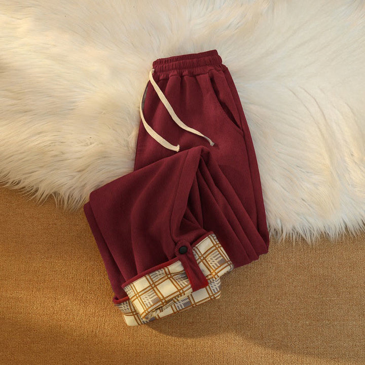 Buddha Stones Damen Patchwork-Hose aus Baumwollcord mit Fleecefutter und weitem Bein und Taschen - image 29