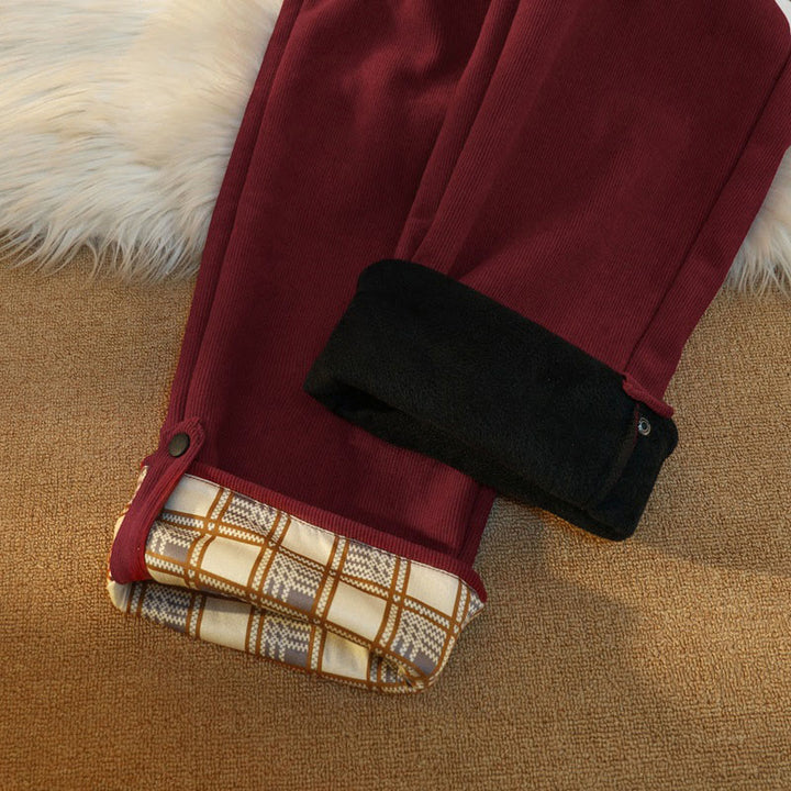 Buddha Stones Damen Patchwork-Hose aus Baumwollcord mit Fleecefutter und weitem Bein und Taschen - image 35