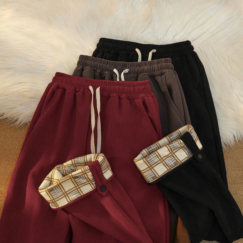 Buddha Stones Damen Patchwork-Hose aus Baumwollcord mit Fleecefutter und weitem Bein und Taschen - image 42