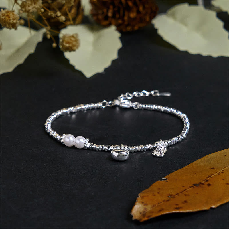 Buddha Stones , verkupfertes Silber, Fu-Charakter, Geldbörse, Perlen-Segen-Armband - image 1