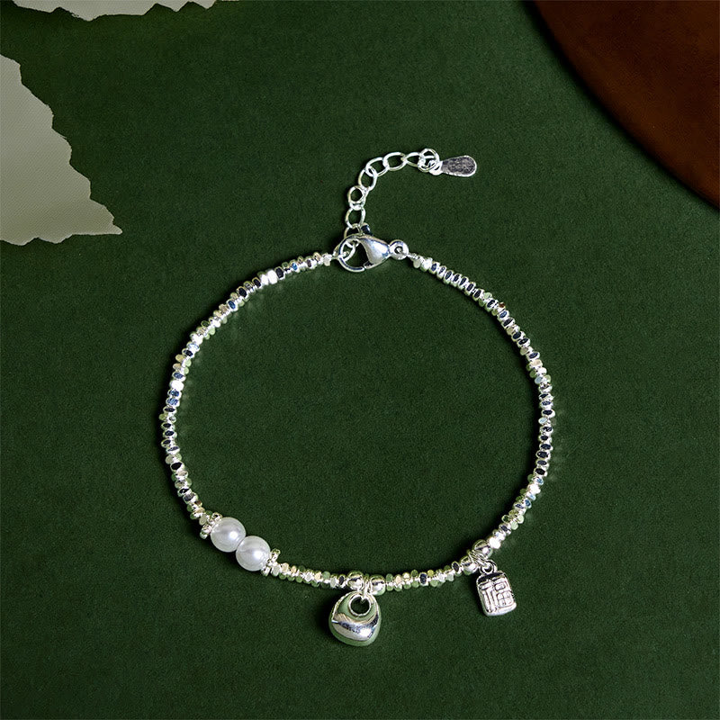 Buddha Stones , verkupfertes Silber, Fu-Charakter, Geldbörse, Perlen-Segen-Armband - Kupfergeldbörse (Handgelenkumfang: 15–17 cm) - image 0