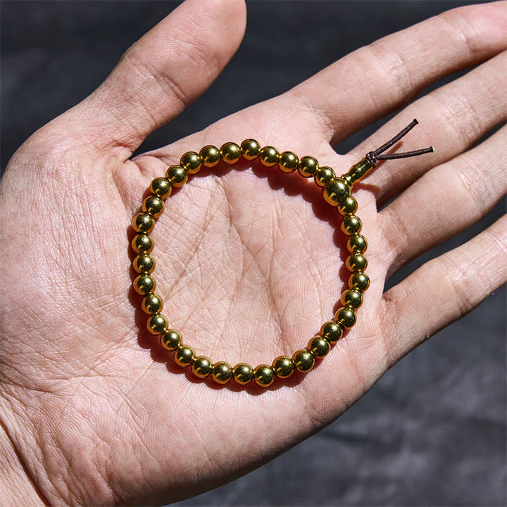 Buddha Stones Tibetisches Retro-Armband aus reinem Kupfer und Messingperlen - image 3