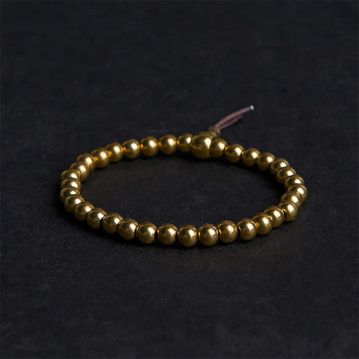 Buddha Stones Tibetisches Retro-Armband aus reinem Kupfer und Messingperlen - Kupfermessing (Handgelenkumfang: 18 cm) - image 0