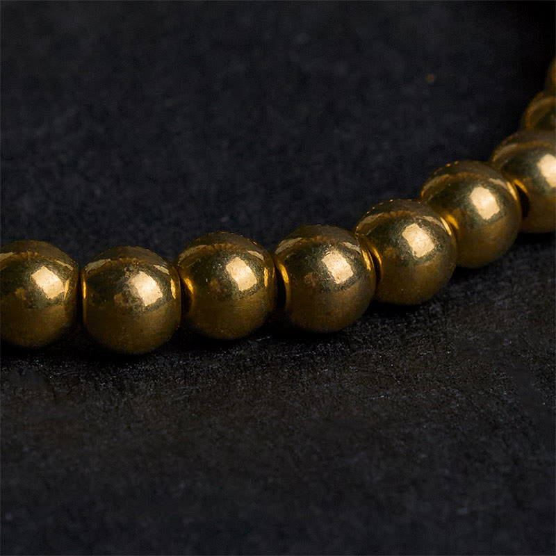 Buddha Stones Tibetisches Retro-Armband aus reinem Kupfer und Messingperlen - image 5