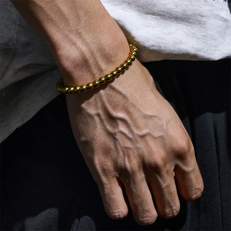 Buddha Stones Tibetisches Retro-Armband aus reinem Kupfer und Messingperlen - image 2