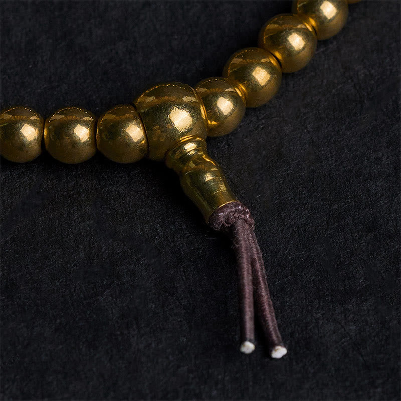 Buddha Stones Tibetisches Retro-Armband aus reinem Kupfer und Messingperlen - image 4