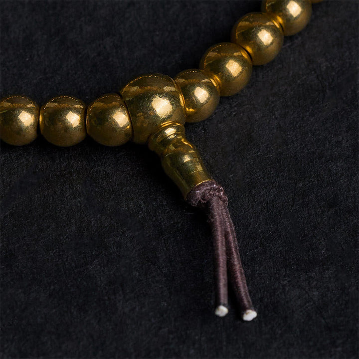 Buddha Stones Tibetisches Retro-Armband aus reinem Kupfer und Messingperlen - image 4