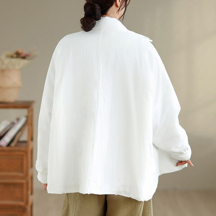 Buddha Stones Damen Winterjacke mit chinesischem Froschknopf, langärmelig, dicke Baumwolle, mit Taschen - image 15