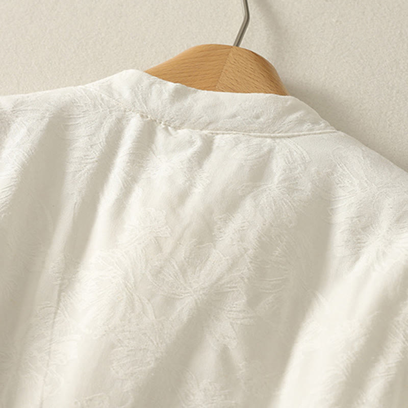 Buddha Stones Damen-Baumwolljacke mit Taschen und einfarbigem Froschknopf-Design, langärmlig - image 8