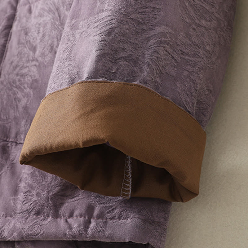 Buddha Stones Damen-Baumwolljacke mit Taschen und einfarbigem Froschknopf-Design, langärmlig - image 3