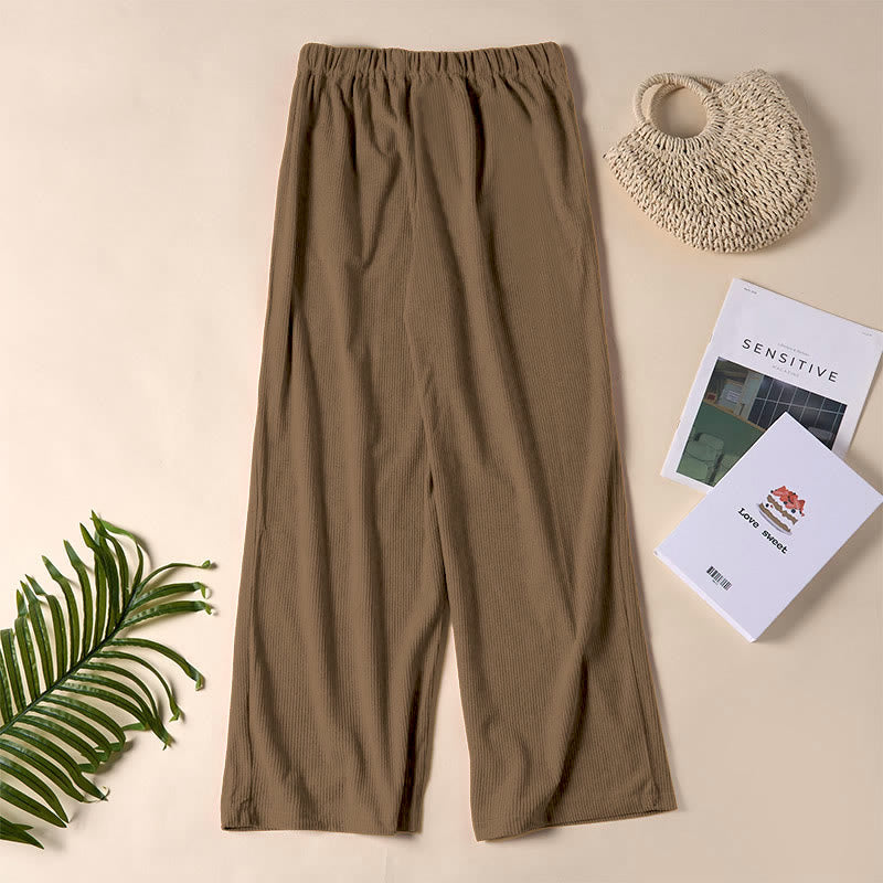 Buddha Stones Lässige Cordhose mit geradem Bein und Taschen für Damen - image 1