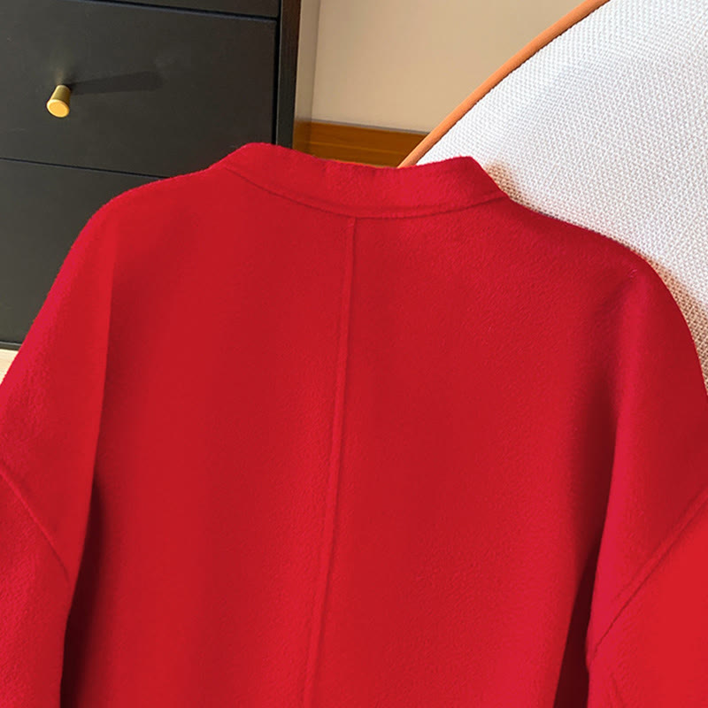 Buddha Stones Winter Stickerei Knöpfe Design Langarm Damen Baumwolljacke mit Taschen - image 5